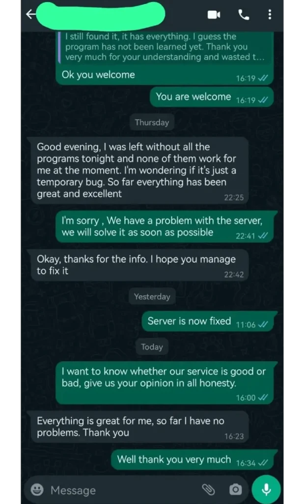 Customer review - UK IPTV service testimonial